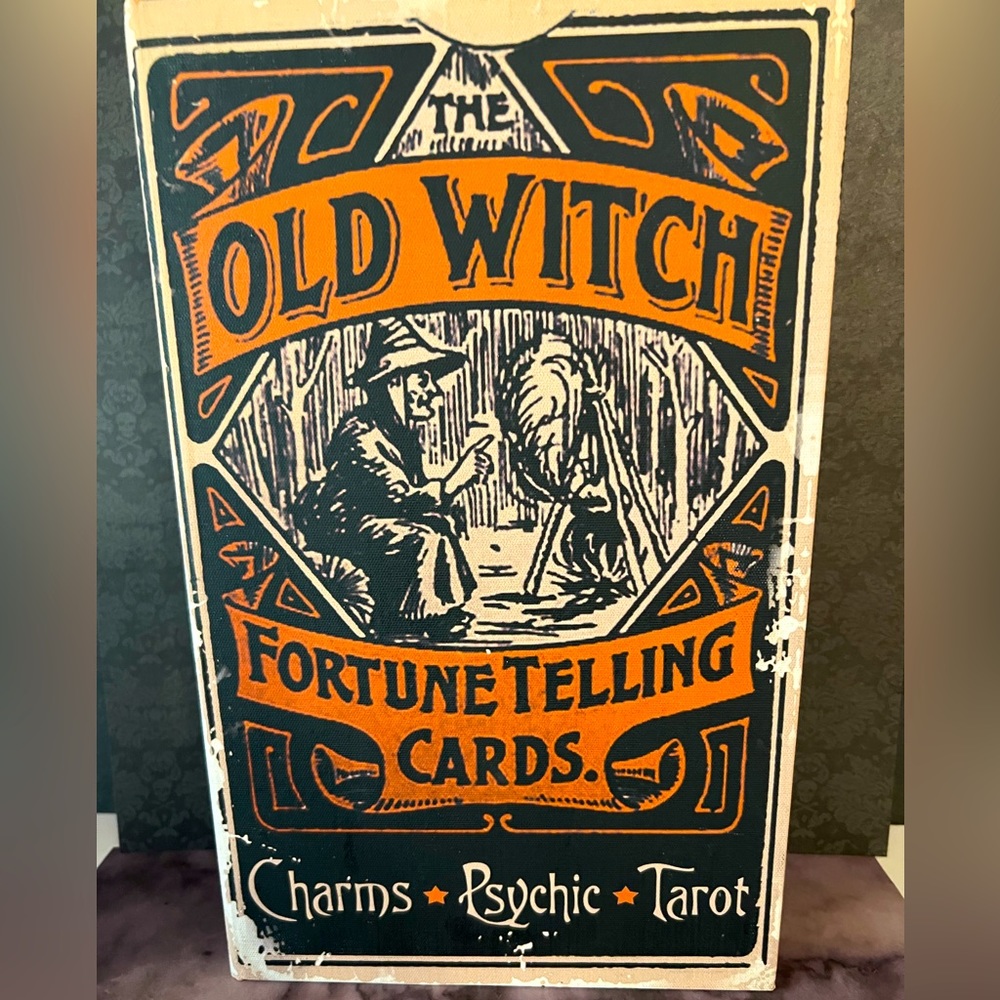 Halloween Old Witch Fortune Telling Cards Decor Book Box Vintage Image T…